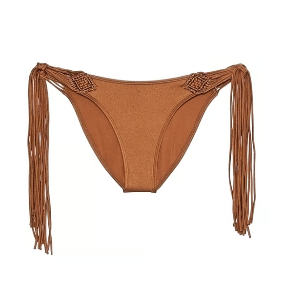 NWT Victoria's Secret Archive Swim Collection Macrame Fringe Caramel Bikini - Picture 6 of 8